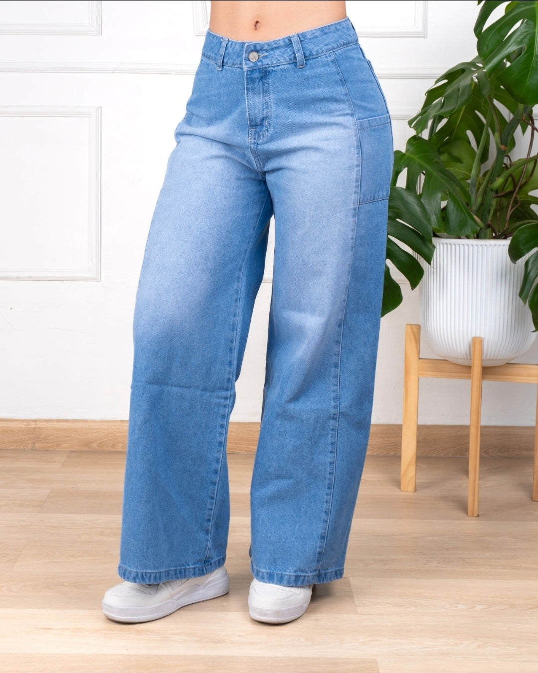 ✨ Wide Leg Denim Tiro Alto Premium