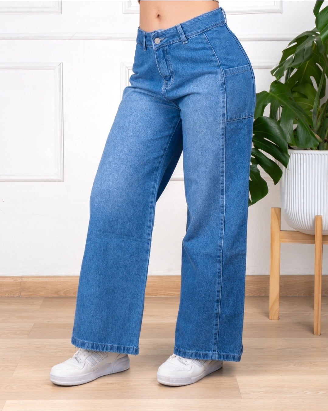 ✨ Wide Leg Denim Tiro Alto Premium